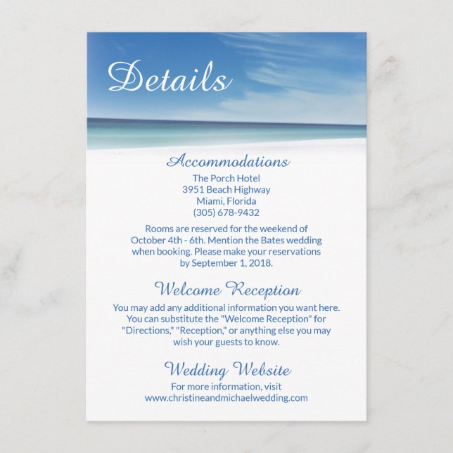 Beach Sky Cloud & Seashells Details Card (Front)