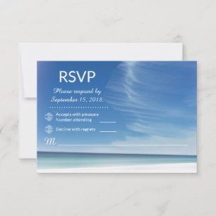 Beach Sky Cloud & Seashells RSVP Card