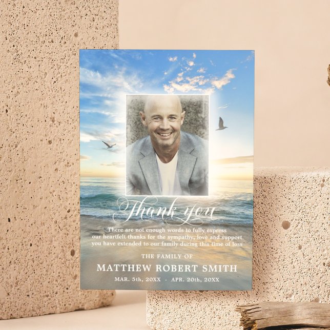 Beach Sky Thank You Sympathy Funeral PHOTO (Creator Uploaded)