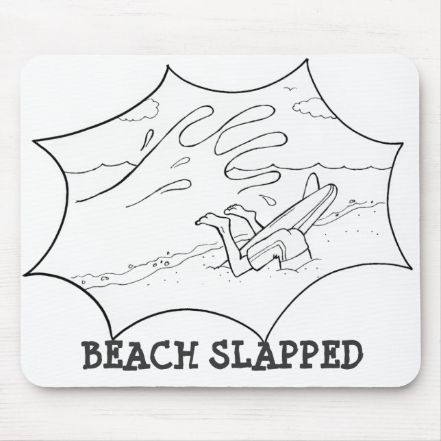 Beach Slapped Surfer Mouse Mat (Front)