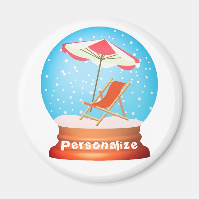 Beach snow globe magnet (Front)