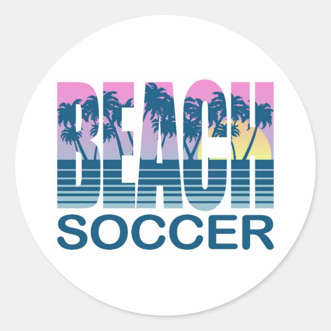 Beach Soccer Classic Round Sticker (Front)