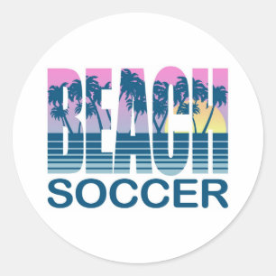 Beach Soccer Classic Round Sticker