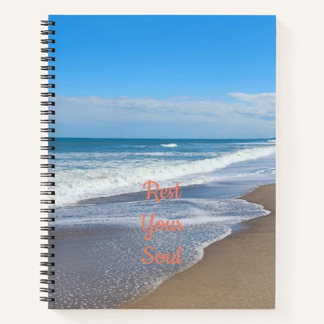 Beach spa theme with waves Journal Spiral Notebook (Front)