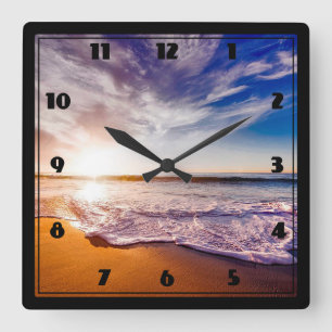 Beach Square Wall Clock