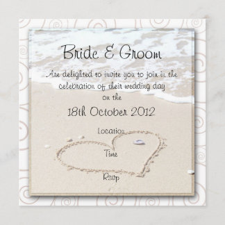 BEACH square Wedding Invitation