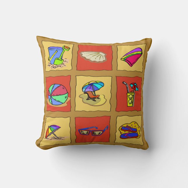Beach Squares Designs Cushion (Front)