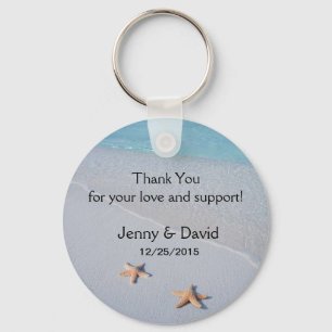 Beach Star Fish Love Personalised Wedding Favour Key Ring