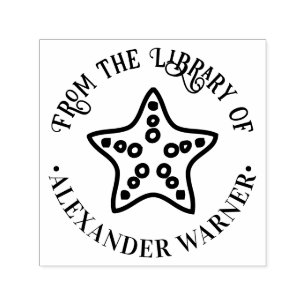 Beach Starfish #1 Ocean Seashore Library Book Name Self-inking Stamp