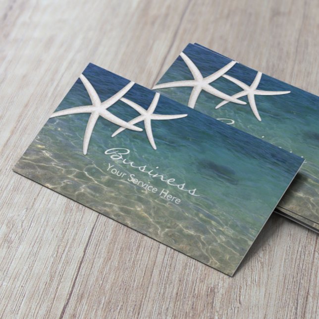 Beach & Starfish Beauty Salon Business Card (Creator Uploaded)