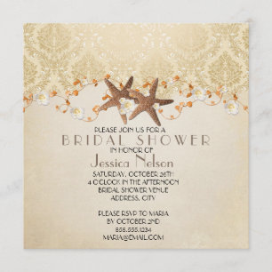 Beach Starfish Bridal Shower Invitation