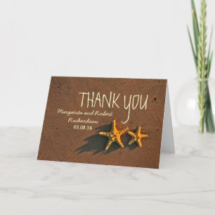 beach starfish couple thank you cards