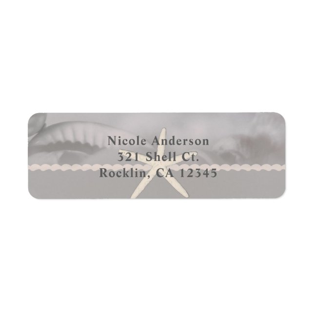 Beach Starfish Grey Chic Elegant Invitation (Front)