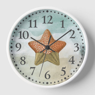 Beach Starfish Nautical Clock