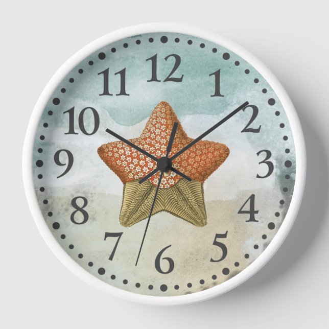 Beach Starfish Nautical Clock (Front)