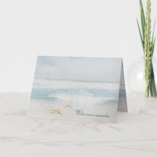Beach Starfish Ocean Watercolor Sympathy Card (Front)