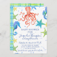 Beach Starfish Octopus Seahorse Boy Baby Shower