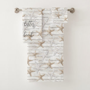 Beach Starfish personalised better at the beach Bath Towel Set