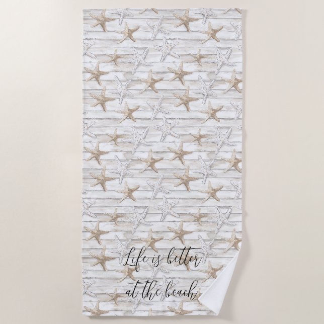 Beach Starfish personalised better at the beach Towel (Front)
