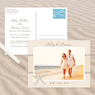 Beach Starfish Photo Save the Date Announcement Postcard