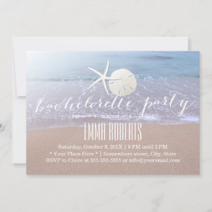 Beach Starfish & Sand Dollar Bachelorette Party Invitation