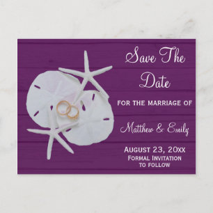 Beach Starfish Sand Dollar Save The Date Postcards