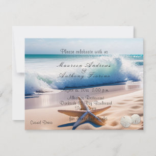 Beach Starfish Sand Waves  Invitation