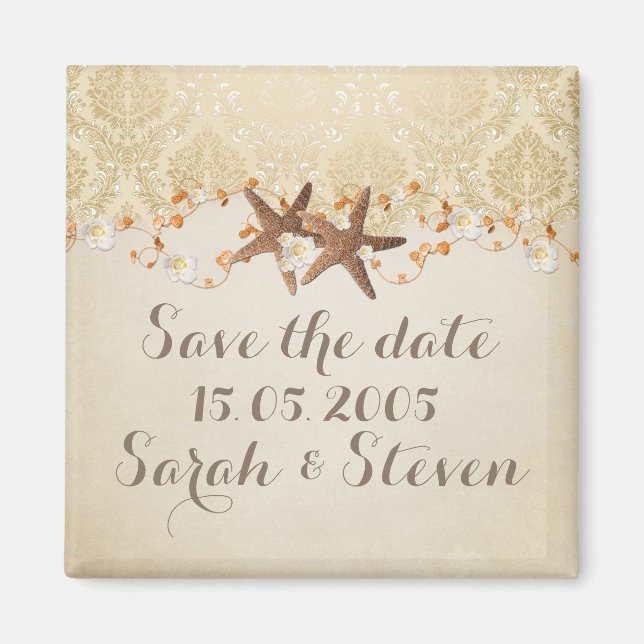 Beach Starfish Save the date Magnet (Front)