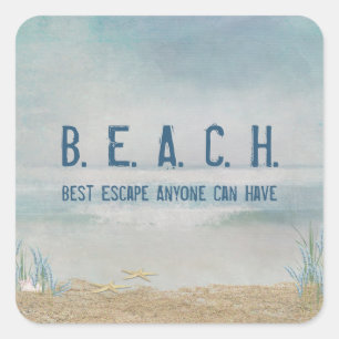 Beach Starfish Square Sticker