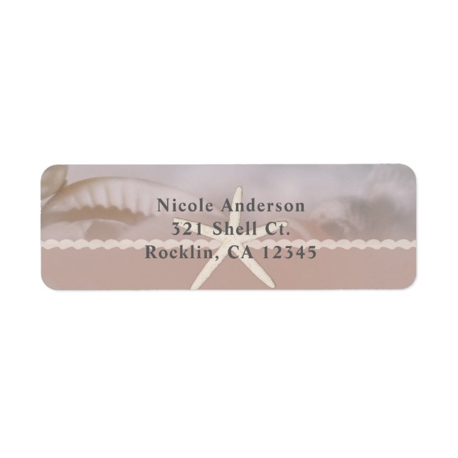 Beach Starfish Taupe Tan Chic Elegant Wedding (Front)