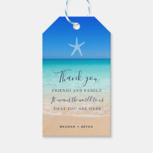 Beach Starfish Thank You Wedding Favour Gift Tags