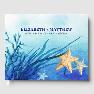 Beach   Starfish Watercolor Wedding Guest Book