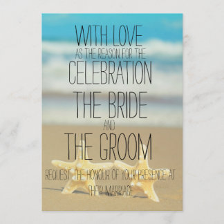 beach starfish wedding invitation
