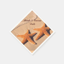 Beach Starfish Wedding Paper Napkins
