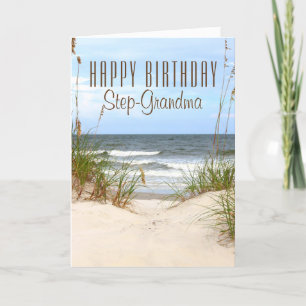 Beach Step-Grandma Birthday Card