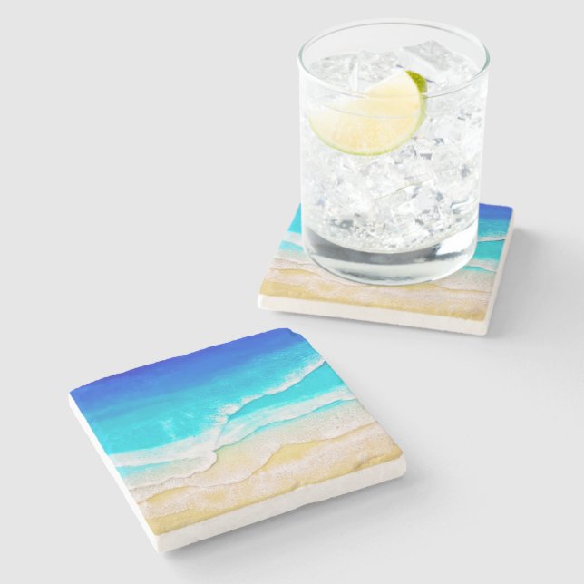 Beach  stone coaster (Side)