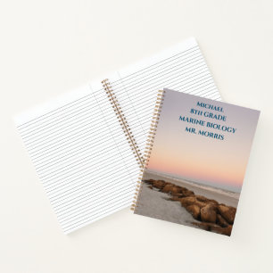 Beach Stones at Sunset School Classroom Notebook