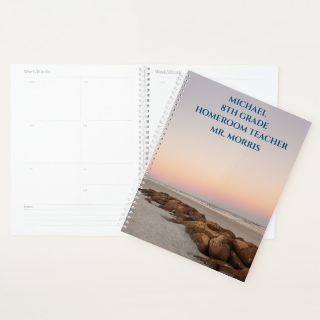 Beach Stones at Sunset School Classroom  Planner (Display)
