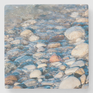 Beach stones on the lake shore stone coaster