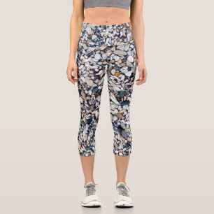 Beach Stones Pebbles Capri Leggings