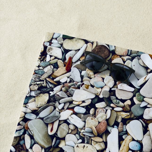Beach Stones Pebbles Towel (In Situ)