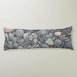 Beach Stones Shells Pebbles Rocks Painting Art Body Cushion