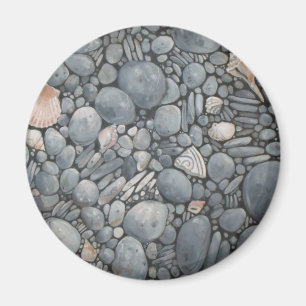 Beach Stones Shells Pebbles Rocks Painting Art Magnet