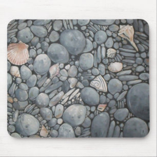 Beach Stones Shells Pebbles Rocks Painting Art Mouse Mat