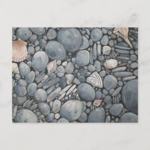 Beach Stones Shells Pebbles Rocks Painting Art Postcard