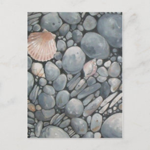 Beach Stones Shells Pebbles Rocks Painting Art Postcard