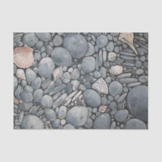 Beach Stones Shells Pebbles Rocks Painting Art Tissue Paper