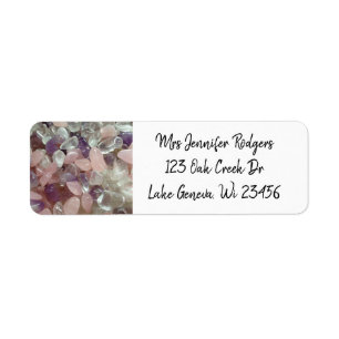 Beach Stones White and Purple Gems