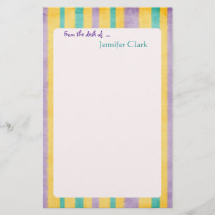Beach Stripes Custom Name Personalised Stationery