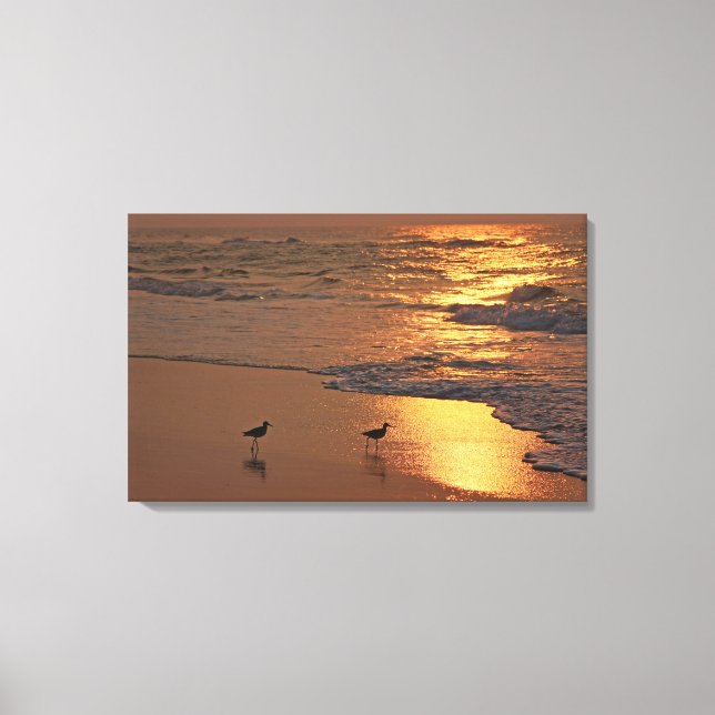 Beach Stroll at Sunrise Canvas Print (Front)